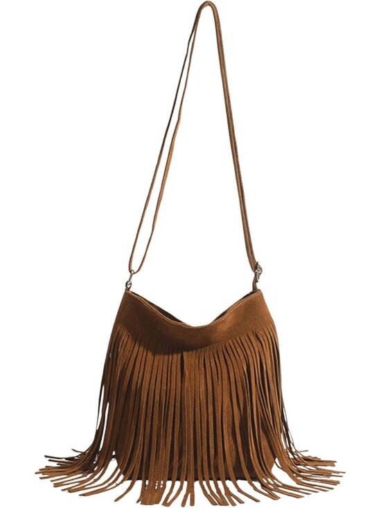 Handbags - Women's Fringe Bags Adjustable Strap Tassel Crossbody Bags Hippie Western Purse